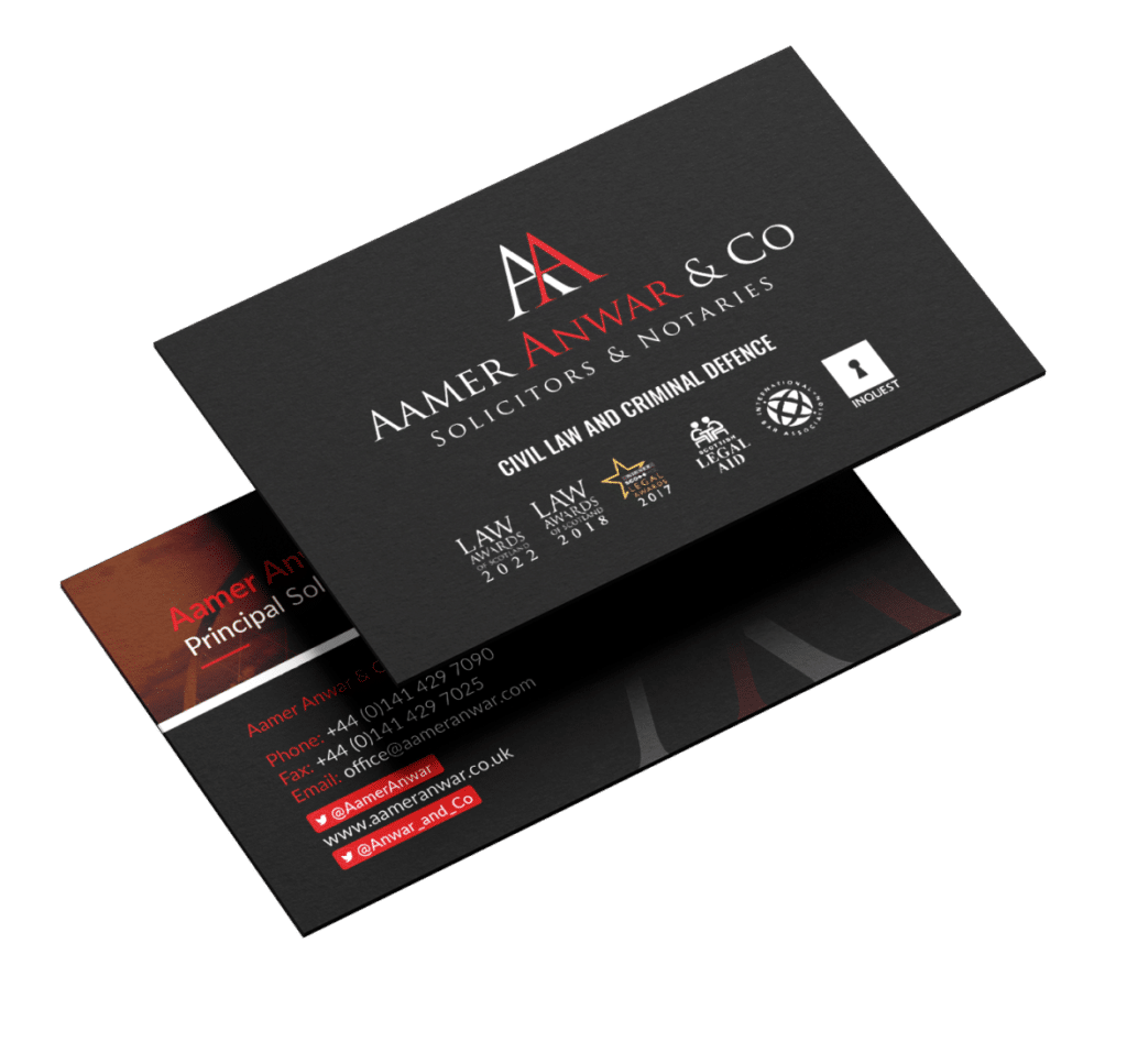 Bonded Business cards Aamer Anwar