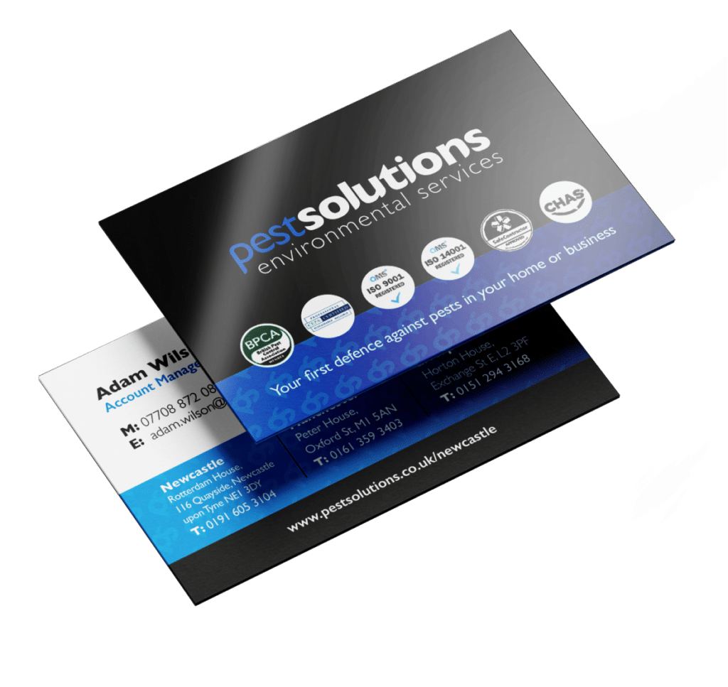 Silk business cards Pest Solutions