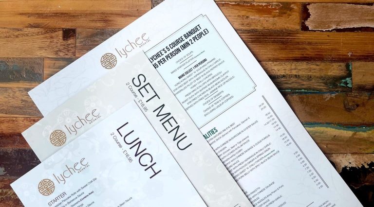 Lychee Oriental-Menu Design and Printing by Soapbox Digital